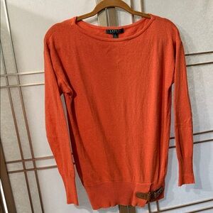 Lauren by Ralph Lauren, orange, boatneck sweater, women’s size small